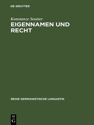 cover image of Eigennamen und Recht